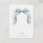 Botanisches Blau Kokette Bogen Schmuck Display TMF Visitenkarte (Vorderseite)