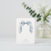 Botanisches Blau Kokette Bogen Schmuck Display TMF Visitenkarte (Stehend Vorderseite)