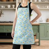 Botanisches Blau und Weiße Dainty Floral Daisy Schürze