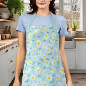 Botanisches Blau und Weiße Dainty Floral Daisy Schürze