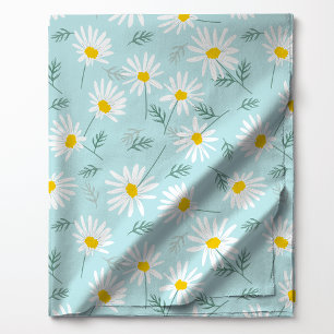 Botanisches Blau und Weiße Dainty Floral Daisy Stoff
