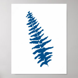 Botanisches Blaue Pflanze Aquarellmalerei Poster