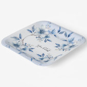 Botanisches blaues Blumenpapier Pappteller (Gewinkelt)