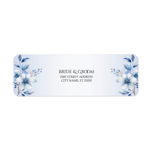 Botanisches blaues Blütenzeichen Rücksendeadresse (Vorne)