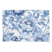 Botanisches blaues Flor Delikate Porzellan Blume Kissenbezug (Vorderseite)