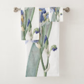 Botanisches blaues Iris-Blumen-Kunst-Bad-Tuch-Set Badhandtuch Set (Insitu)