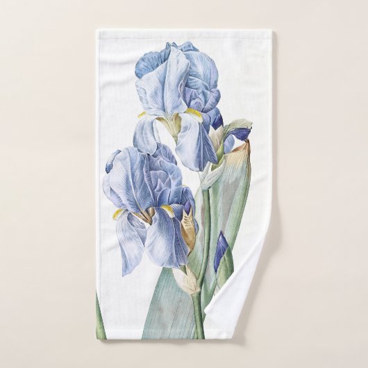 Botanisches blaues Iris-Blumen-Kunst-Bad-Tuch-Set Badhandtuch Set (Handtuch)