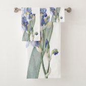Botanisches blaues Iris-Blumen Redoute Badhandtuch Set (Insitu)