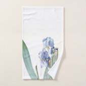 Botanisches blaues Iris-Blumen Redoute Badhandtuch Set (Handtuch)