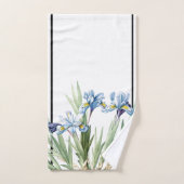 Botanisches blaues Iris-Blumen Redoute Badhandtuch Set (Handtuch)