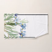 Botanisches blaues Iris-Blumen Redoute Badhandtuch Set (Handtuch)