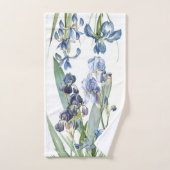 Botanisches blaues Iris-Blumen Redoute Badhandtuch Set (Handtuch)