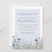 Botanisches blaues Wildblume Blumengebirge Brautpa Einladung (Vorderseite)