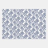 Botanisches Blech-Set der Blauen Navy von 3 Geschenkpapier Set (Vorderseite 3)