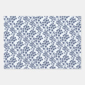 Botanisches Blech-Set der Blauen Navy von 3 Geschenkpapier Set (Vorderseite 2)