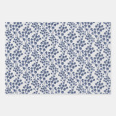 Botanisches Blech-Set der Blauen Navy von 3 Geschenkpapier Set (Vorderseite)