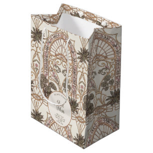 Botanisches Bleiglas Art Nouveau Hochzeit Mittlere Geschenktüte