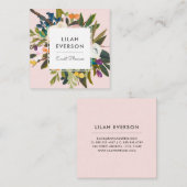 Botanisches Bliss | Elegant gezeichnet | Blüte Quadratische Visitenkarte (Vorne/Hinten)