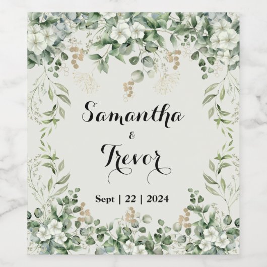 Botanisches Bliss Garden Weinetikett (Einzelnes Label)