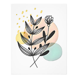 Botanisches Bliss - Minimalistische Blumenkunst Fotodruck