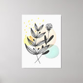 Botanisches Bliss - Minimalistische Blumenkunst Leinwanddruck (Vorderseite)