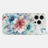 Botanisches Bliss mit Blau iPhone Hülle (Rückseite (Horizontal))