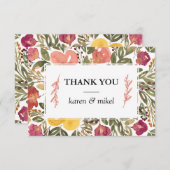 Botanisches Blockzeichnen Dankeschön-Karte Einladung (Vorne/Hinten)