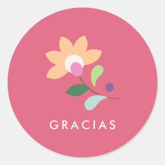 Botanisches Bloom Cinco de Mayo Sticker - Magenta (Vorderseite)