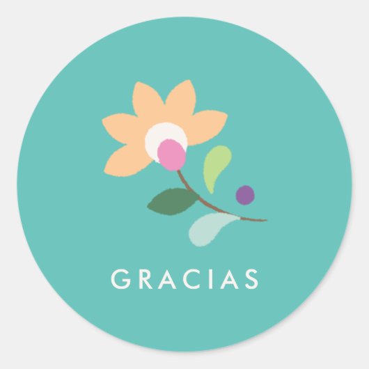Botanisches Bloom Cinco de Mayo Sticker - Türkis (Vorderseite)