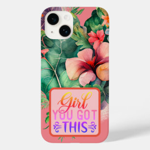 Botanisches Bloom Girl Sie Got dieses Zitat Case-Mate iPhone 14 Hülle