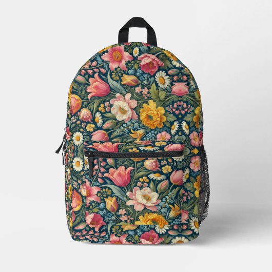 Botanisches Blooms - Stilvoll und funktional Bedruckter Rucksack (Vorderseite)