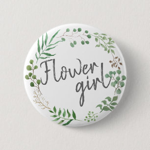 Botanisches Blumen-Mädchen des Grün- des Blatt- Button