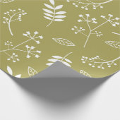 Botanisches BlumenBlätter-Grün-olivgrünes Grün Geschenkpapier (Ecke)