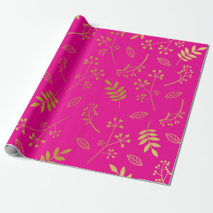 Botanisches BlumenBlätter-Imitat-Goldfolien-heiß Geschenkpapier