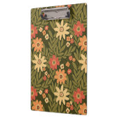 Botanisches Blumendesign in Erdtönen Klemmbrett (Links)
