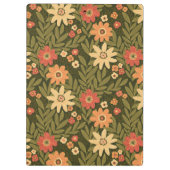 Botanisches Blumendesign in Erdtönen Klemmbrett (Rückseite)