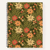 Botanisches Blumendesign in Erdtönen Notizblock (Vorderseite)