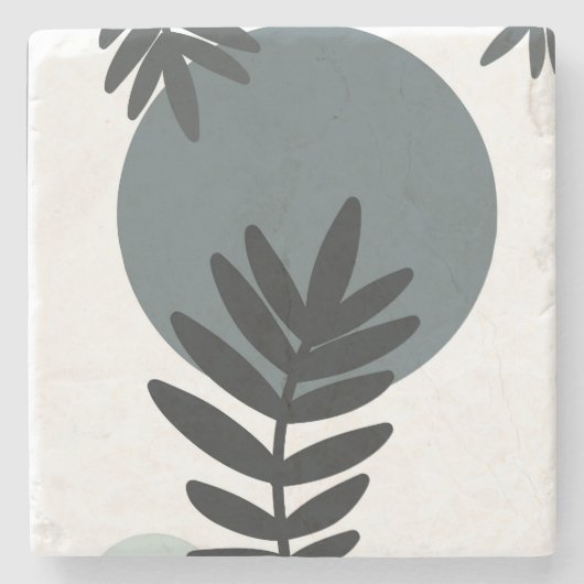 Botanisches Blumendesign Steinuntersetzer (Vorderseite)