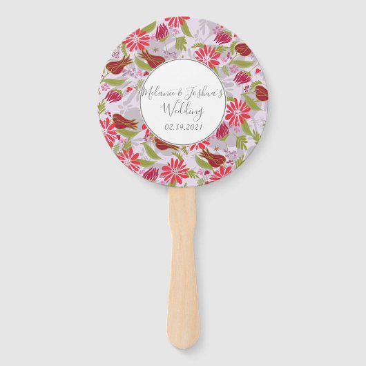 Botanisches Blumengebirge Rose Hochzeit Fächer (Vorderseite)