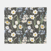 Botanisches, blumengeschmücktes Muster in Wasserfa Fleecedecke (Vorderseite (Horizontal))