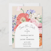 Botanisches Blumengestein Save the Date Hochzeit (Vorderseite)