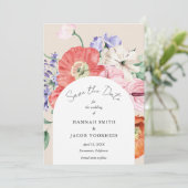 Botanisches Blumengestein Save the Date Hochzeit (Stehend Vorderseite)