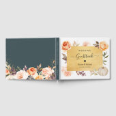 Botanisches Blumengold-Glitzer im Herbst Hochzeit Gästebuch (Voll)