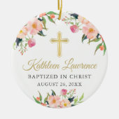 Botanisches Blumenmädchen Foto Taufe Christening Keramik Ornament (Vorne)