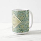 Botanisches Blumenmuster Aquamarin und gelb Kaffeetasse (VorderseiteRechts)