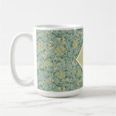 Botanisches Blumenmuster Aquamarin und gelb Kaffeetasse (Links)