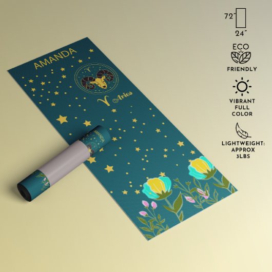Botanisches Blumenmuster Aries Yoga Mat Yogamatte