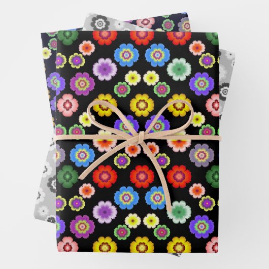 Botanisches Blumenmuster Geschenkpapier Set (Beispiel)