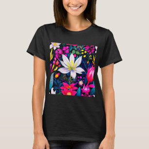 Botanisches Blumenmuster - Natur Inspiriert Kunst T-Shirt