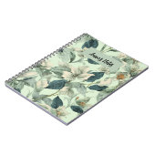 Botanisches Blumenmuster-Schreibheft Notizblock (Linke Seite)
